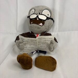 Plants Vs Zombies NEWSPAPER ZOMBIE Plush LINXIN w/ Suction Cup Stuffed Animal